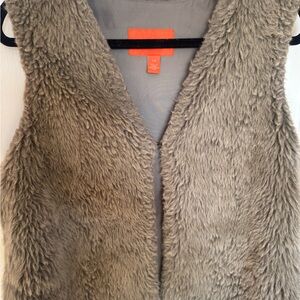 Faux Fur Taupe Vest - Women